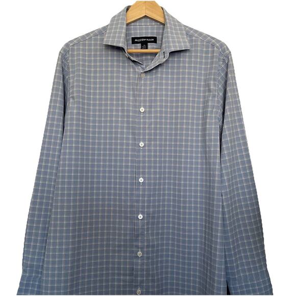 Mizzen Main Classic Fit Button Down Plaid Check Shirt Office Preppy Size Medium - Picture 5 of 5